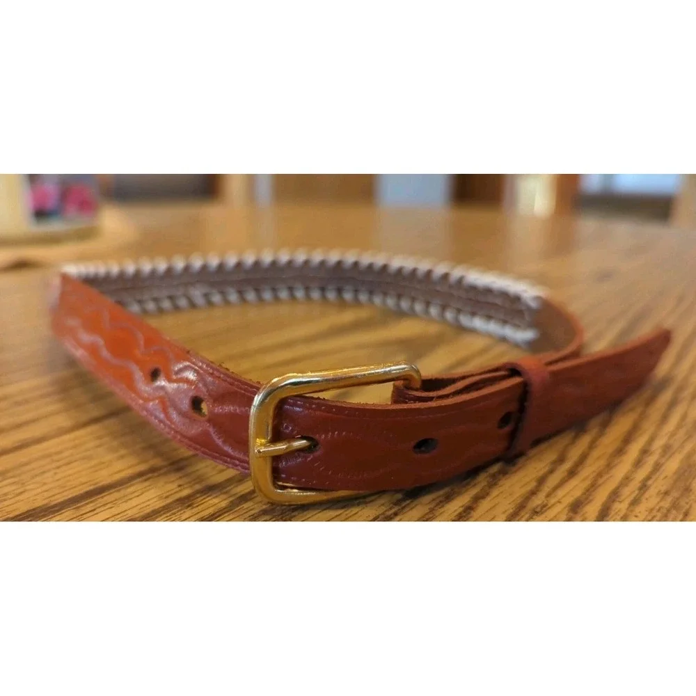 NOS Magic Forest Lake George NY Novelty Beaded Leather Belt Kids Youth Adult 22